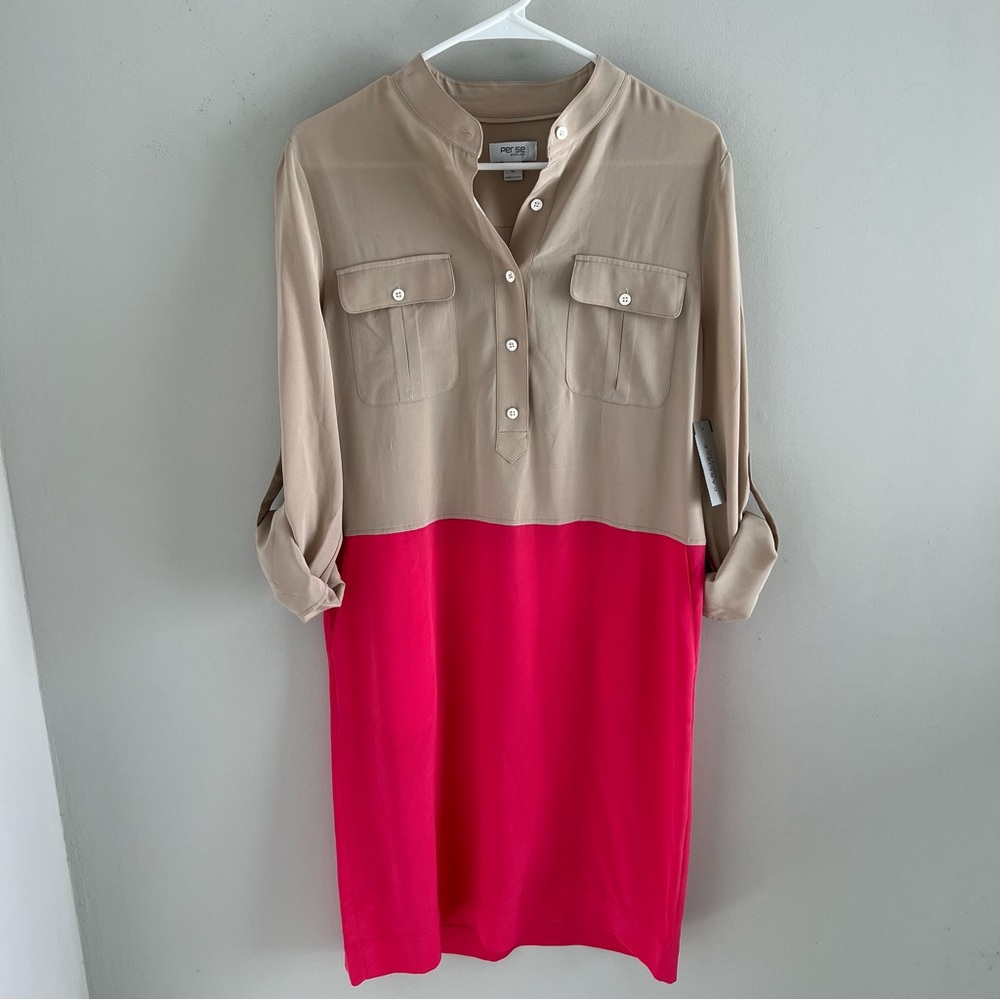 Per Se Silk Shirt Dress.